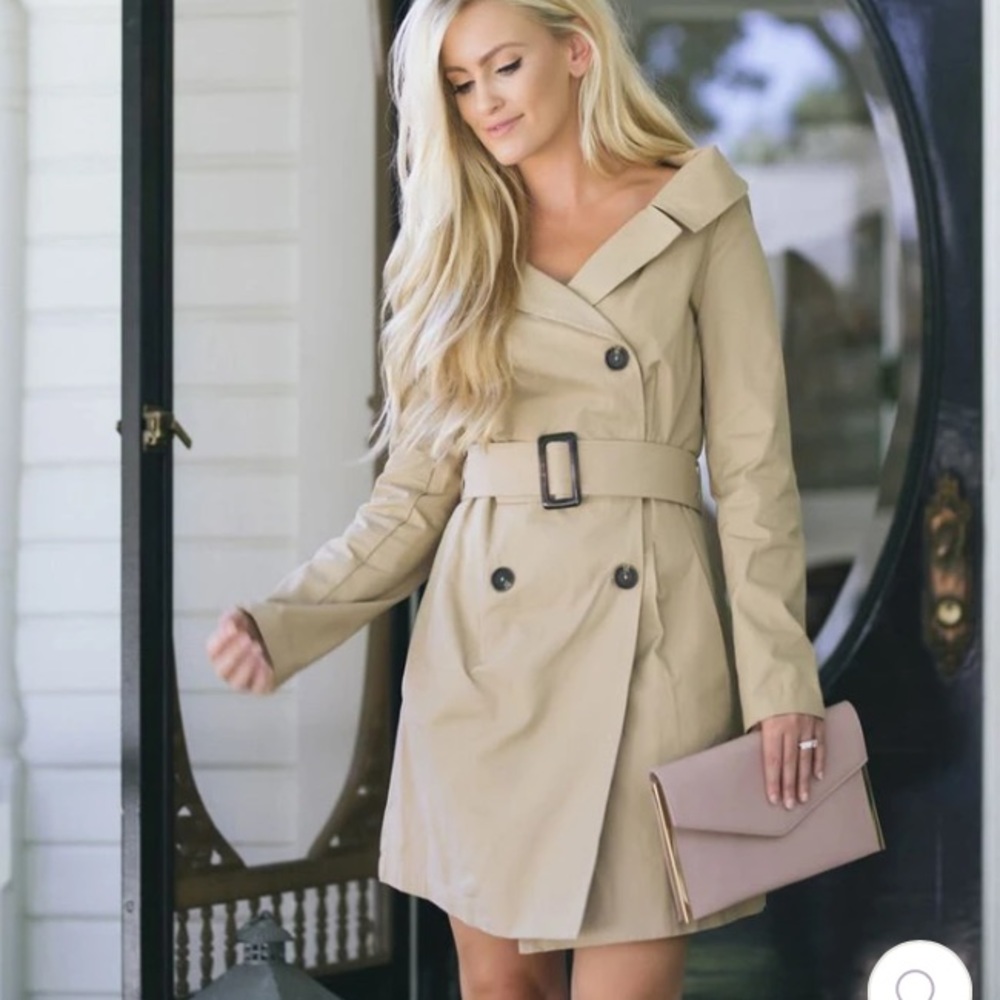Lillian Taupe Trench Coat- Morning Lavender